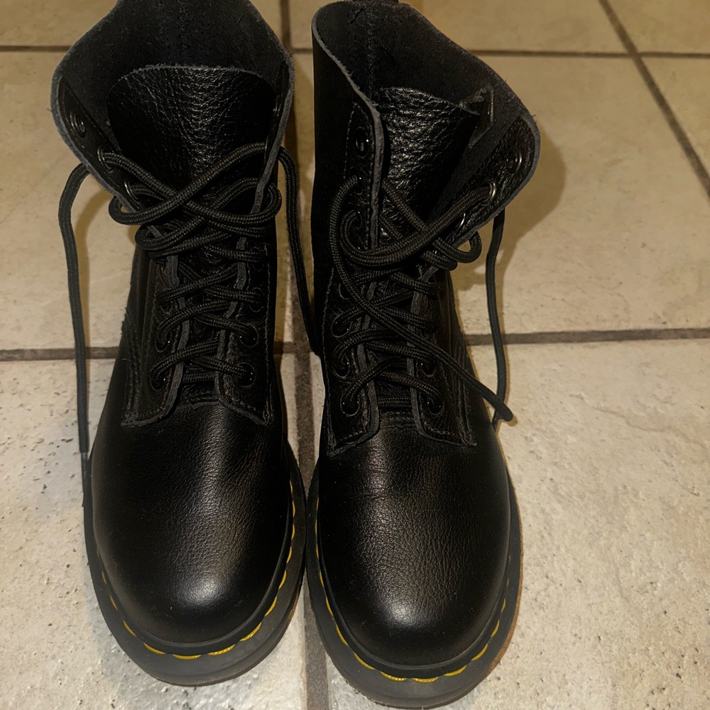 Dr. Martens Black Boots with Yellow Accents